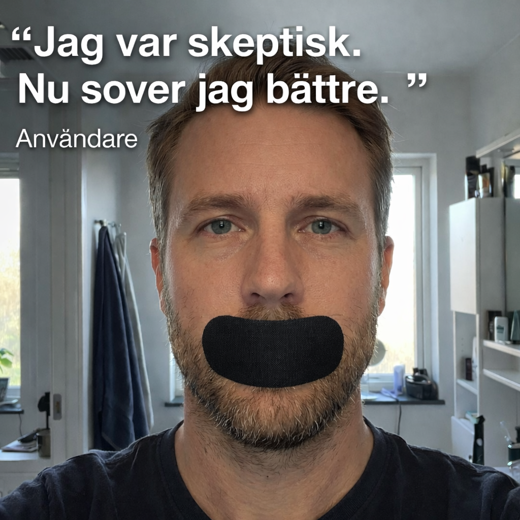 Ventilerad muntejp för näsandning på natten